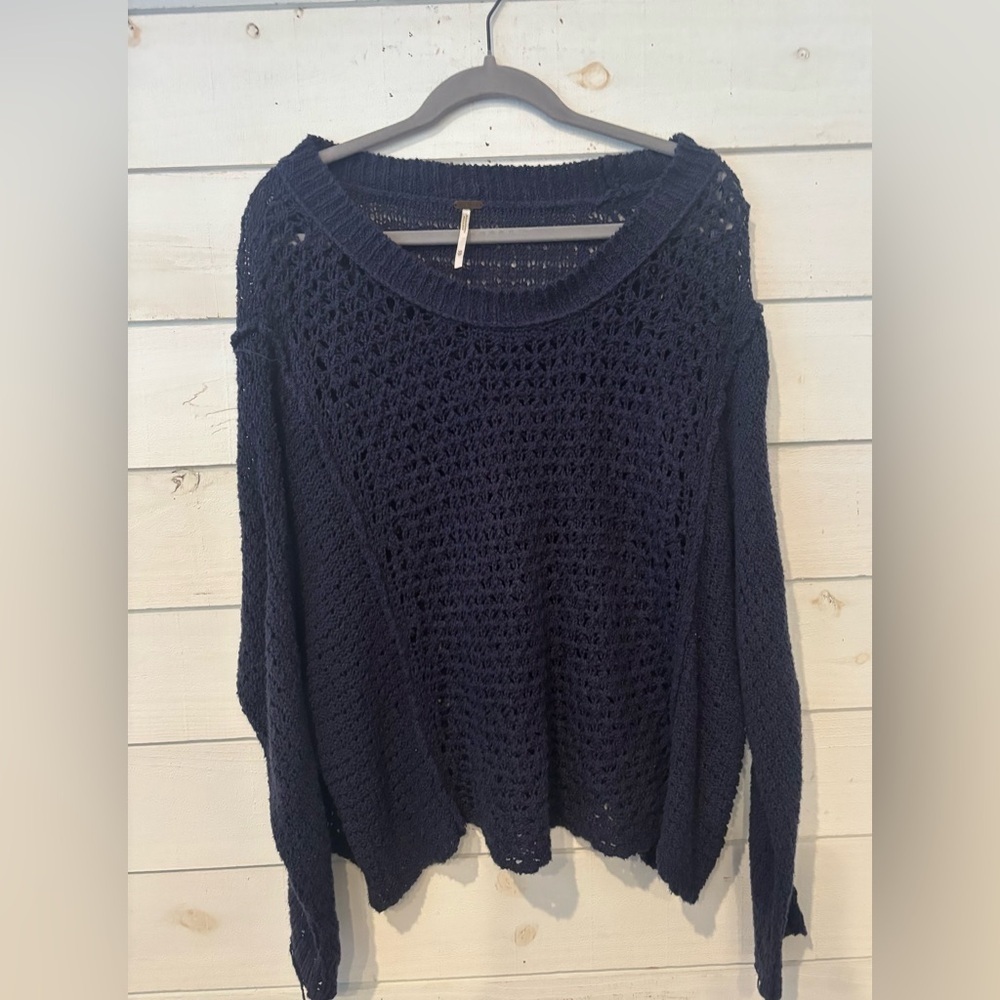 Free People Midnight Blue Knit Sweater in size XS